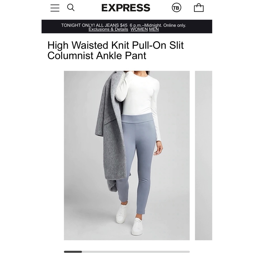 Express High Waisted Pull On Ankle Pant